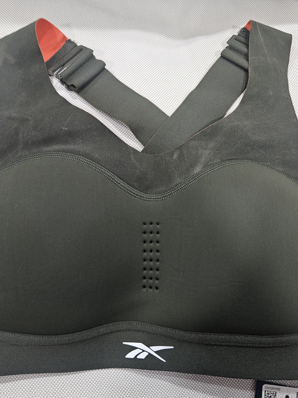 Reebok Black Sports Bra with Red Strap Accents